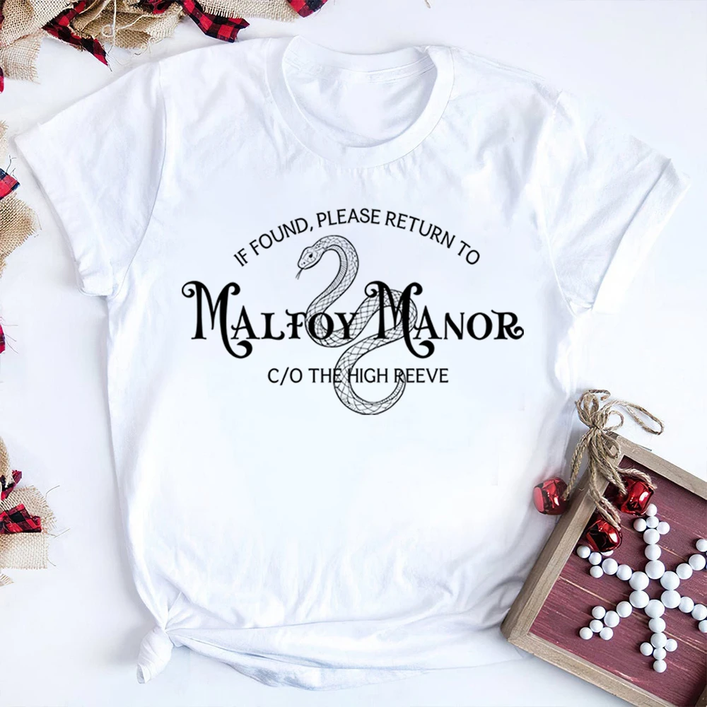 If Found , Please Return To Malfoy Manor Shirt Funny Sayings T-shirt Dramione Book Club Tee Dark Academia Bookish Merch Fans Top