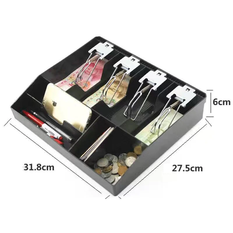 

Cash Money Box, 8 Grids Household Supermarket Cashier Box Cashier Desk Collection Box Drawer Commercial Organizer
