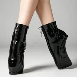 JIALUOWEI Super sexy extreme lockable zipper ballet wedge boots Size 36-46