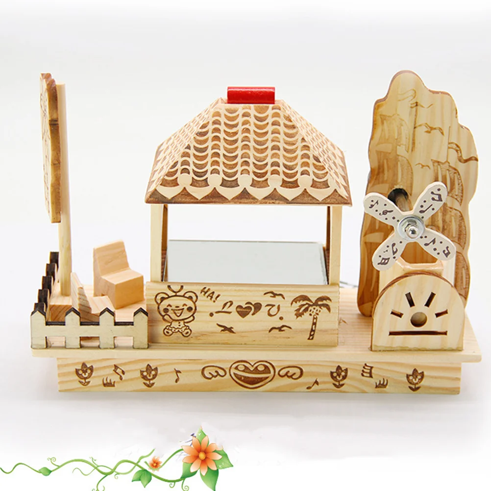 

1Pcs Music Box Wooden Dancing Bird Retro Melody Box Handmade Carved Desktop Ornament for Living Room Party Gift