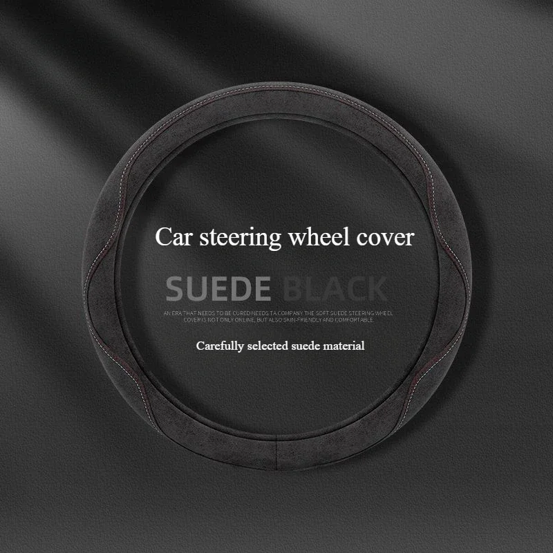 Pink Suede Car Steering Wheel Cover for All Season Sweat Absorbing Anti Slip Wear-resistant Breathable Car Steering Covers