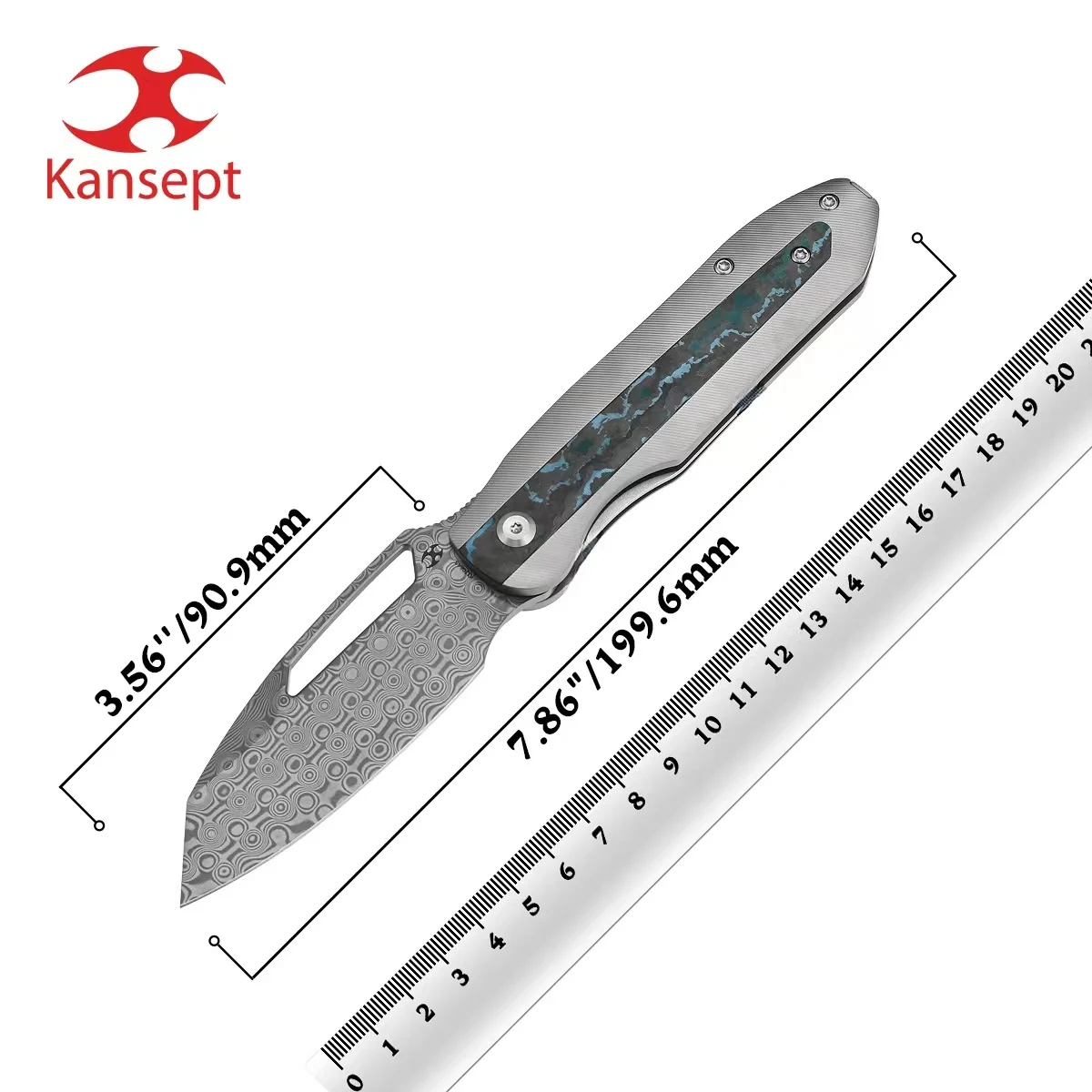 Складные ножи Kansept Thunderhead K1106 3,56 дюйма/CPM S35VN/Damascus Blade+титан с инкрустацией из углеродного волокна K.C. Spiron Designed EDC Складные ножи Kansept Thunderhead K1106 3,56 дюйма/CPM S35VN/Damascus Blade+титан с инкрустацией из углеродного волокна K.C. Spiron Designed EDC