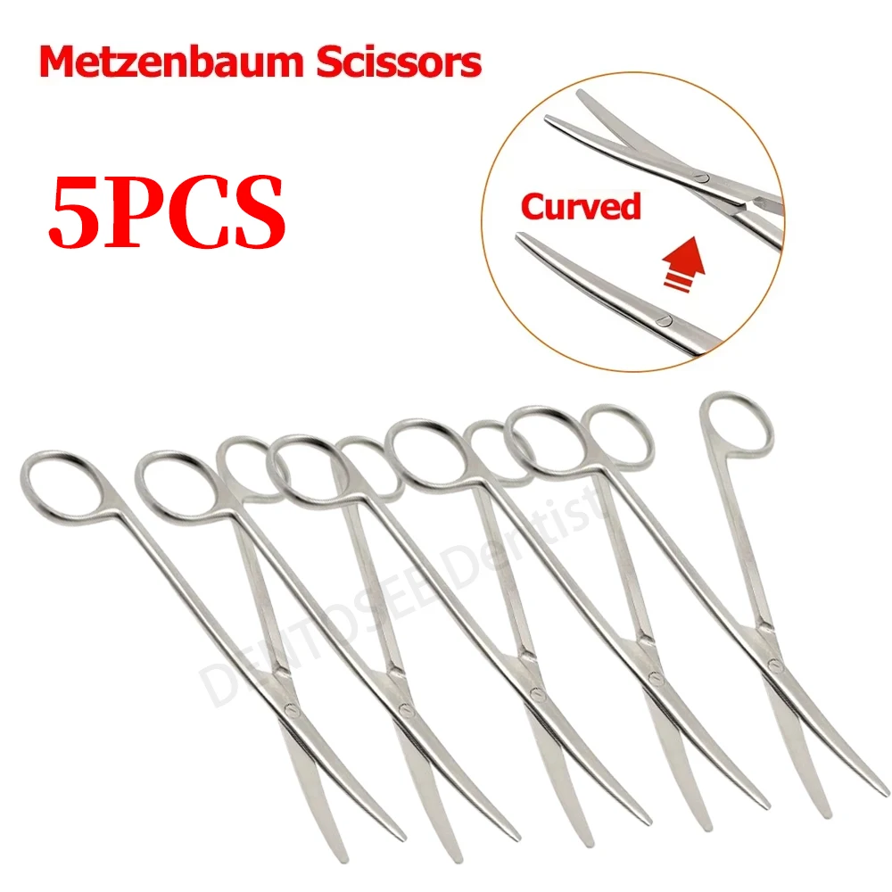 5PCS Tc Metzenbaum Scissors Curved Delicate Tissue Cutting Tonsil Blunt Narrow Tips Surgical Operation Theater Surgery Tool