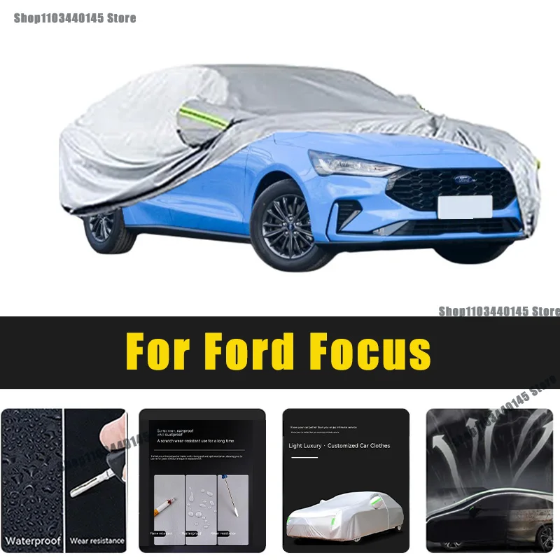 Full Car Covers Outdoor Sun UV Protection Dust Rain Snow Oxford cover Protective For Ford Focus Accessories