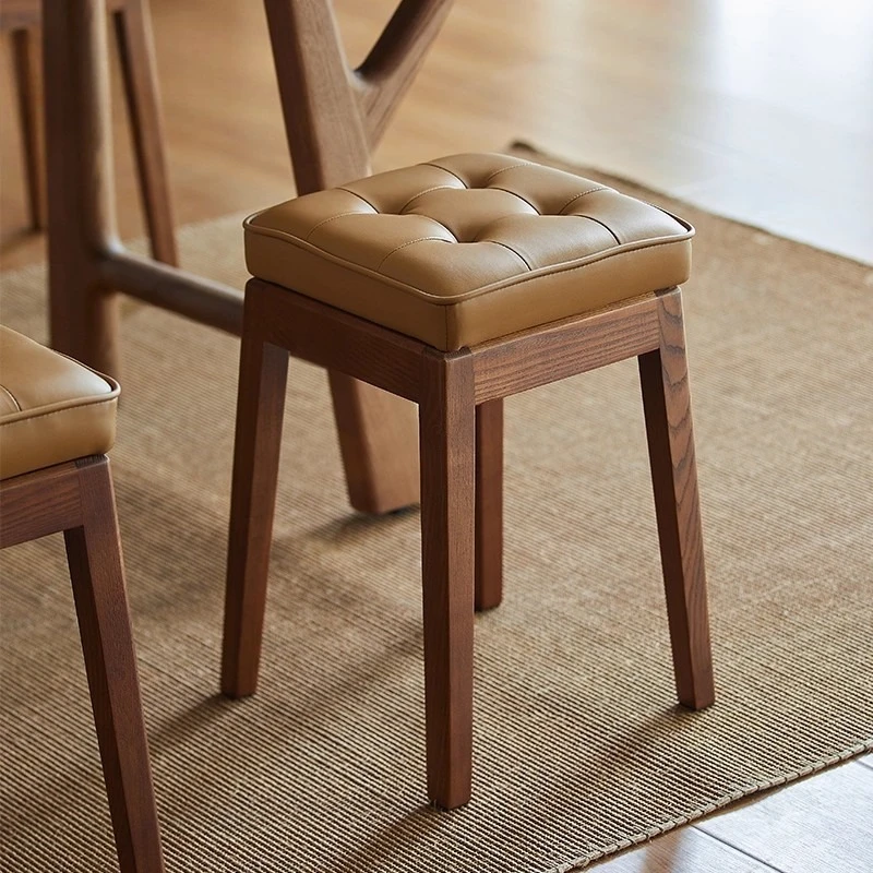 

Solid wood creative square stool, household low stool