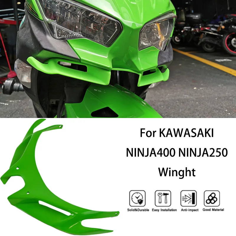 MTKRACING For KAWASAKI NINJA400 NINJA250 2018-2024 Front fairing small wing aerodynamic wing shell protective cover