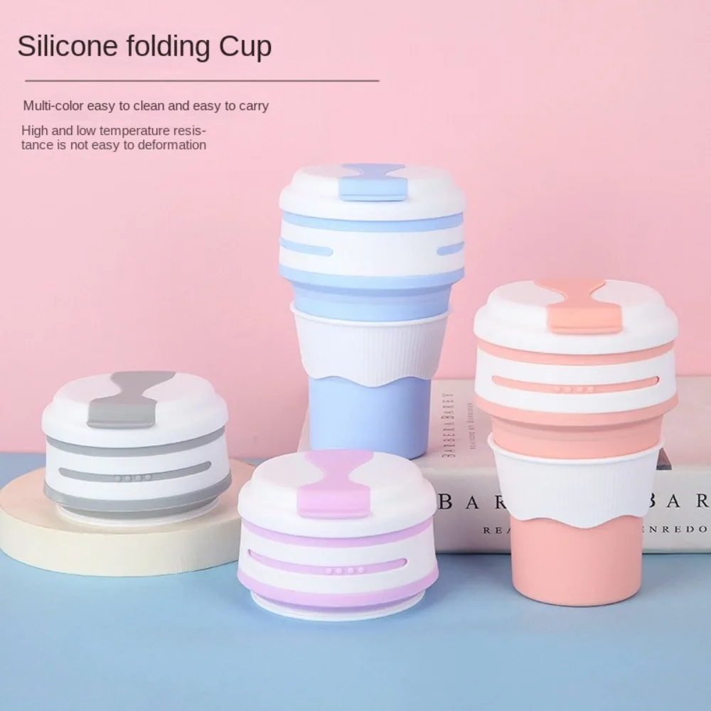 

350ml Folding Water Cup Reusable Leak-proof Collapsible Drinking Cup Space Saving High Temperature Resistant Sports Kettle