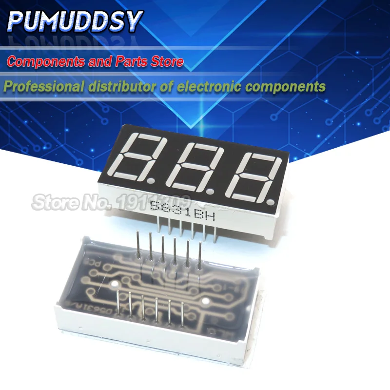 5PCS 7 segment Common Cathode Common Anode 3 Bit digital Tube 0.56inch Red LED Display LED Digital tube