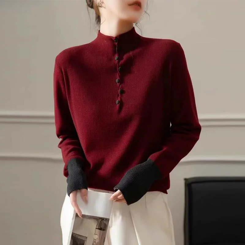 

Layered Style Casual Loose and Versatile Inner Base Shirt