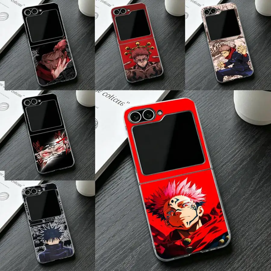 Transparent Soft Phone Cover Case for Samsung Galaxy Z Flip 7 Z Flip 6 5 4 3 ZFlip7 FE ZFlip4 ZFlip5 ZFlip3 ZFlip6 Jujutsu
