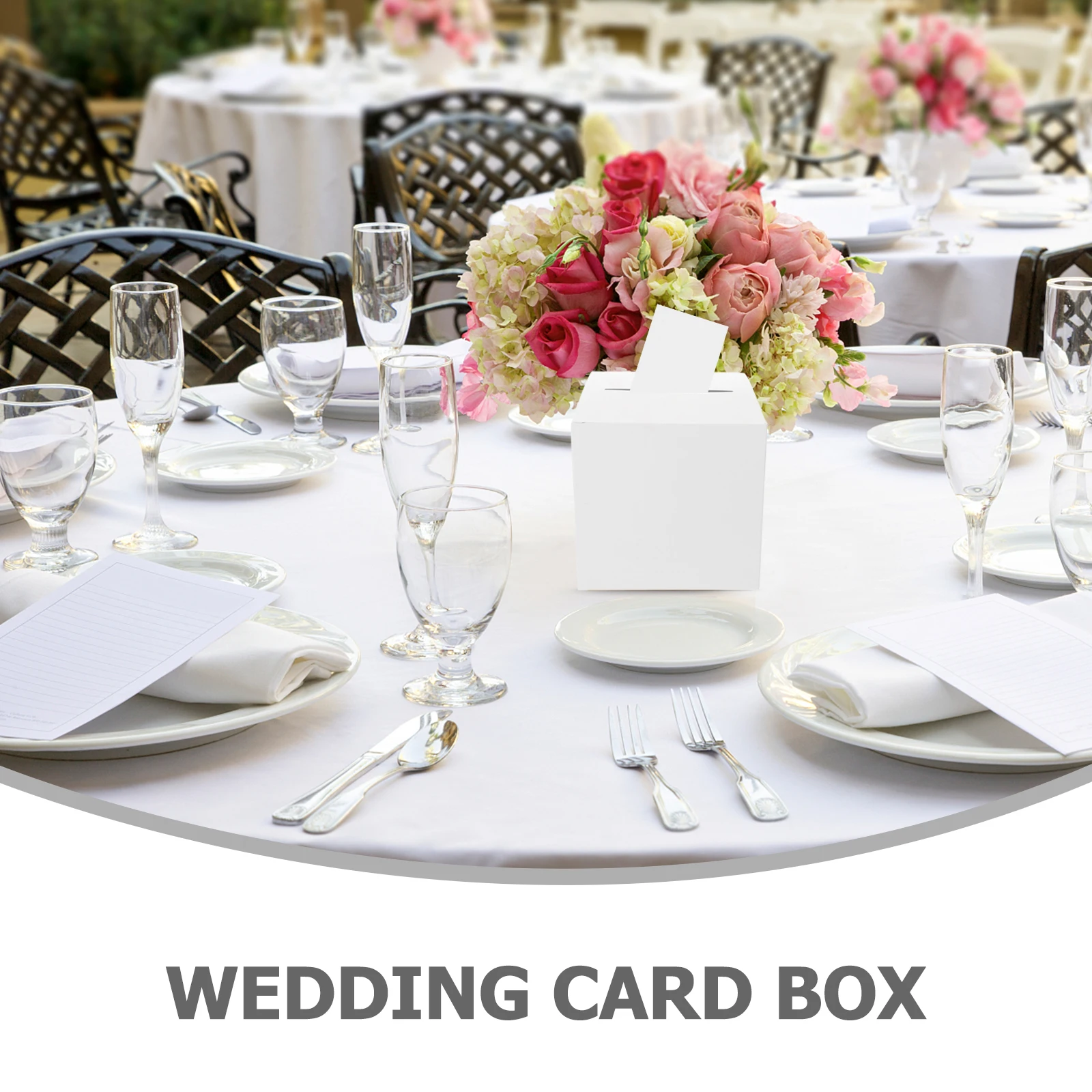 

1Set White Wedding Card Box Paper Gift Box Card Holder for Wedding Party Anniversary Graduation Events