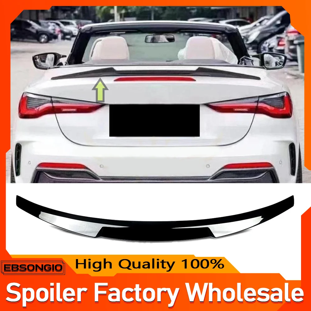 For Bmw 4 Series G23 M4 G83 M440i Convertible 2021-2025 M4 Style Rear Spoiler Wing Lip Gloss Black