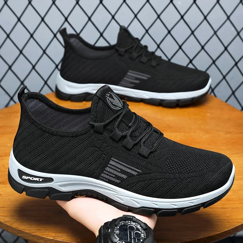 Men's Breathable Mesh Canvas Shoes Couple's Sport Running Shoes Fashion Men Sneakers Lace Up Tennis Training Shoes for Men Women