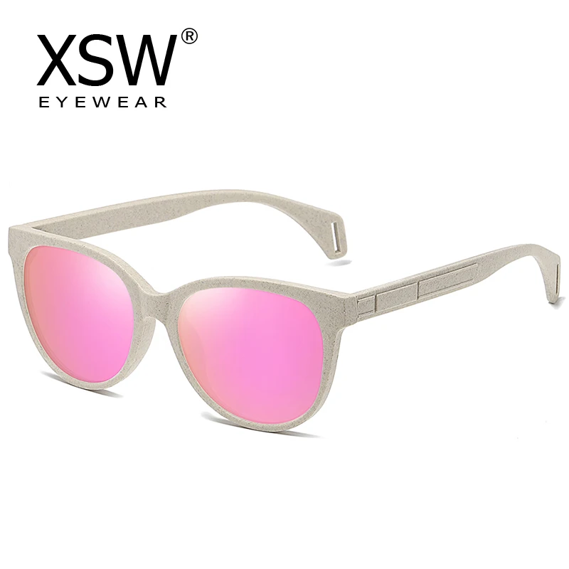 XSW  wheat straw  Brand Polarized New Wood Straw Sunglasses Can Be Decomposed into Natural Materials S7001