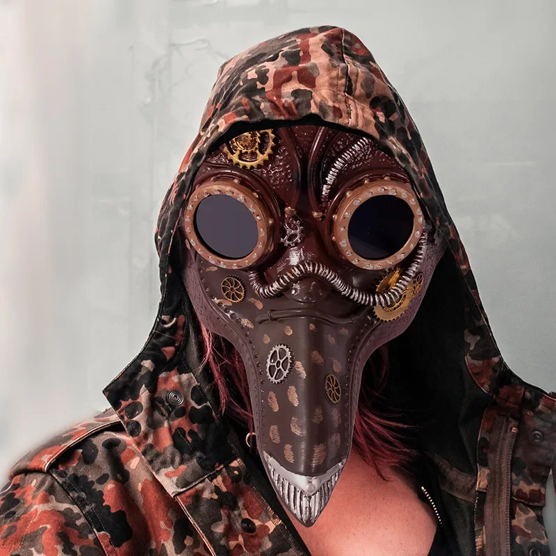 Nueva máscara de médico de la plaga de nariz larga, máscara gótica Steampunk para Halloween, máscara de Cosplay, máscara de plaga para fiesta de prosboscis