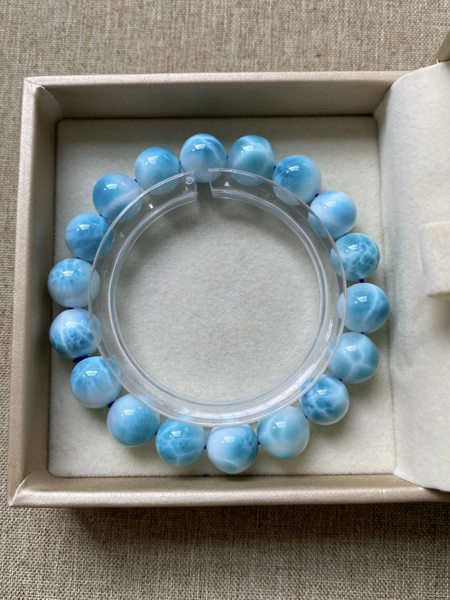 Natural Blue Larimar Round Beads Bracelet 11.2mm Gemstone Women Men Blue Larimar Beads Bracelet AAAAAA