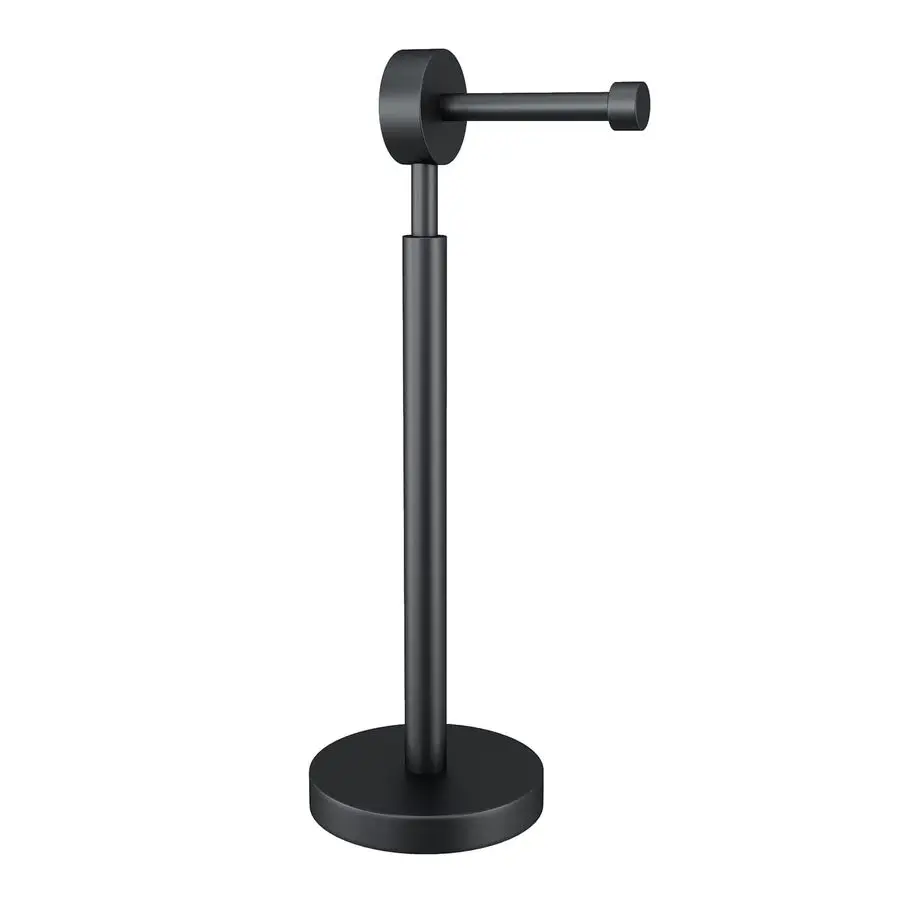 

Toilet Paper Holder Stand,Freestanding Bathroom Metal Black Matte Tissue Roll Holder for Modern Bathroom