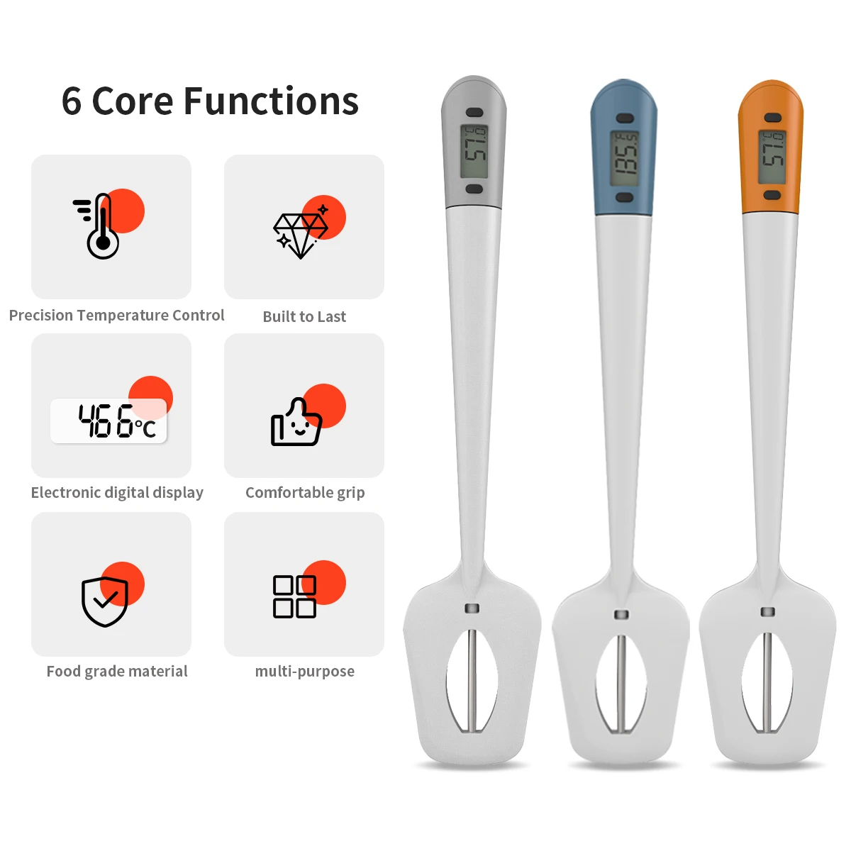 Digital Candy Spatula with Thermometer Confectionery/Sugar/Candy Thermometer Meat Cake Milk Thermometer Tool