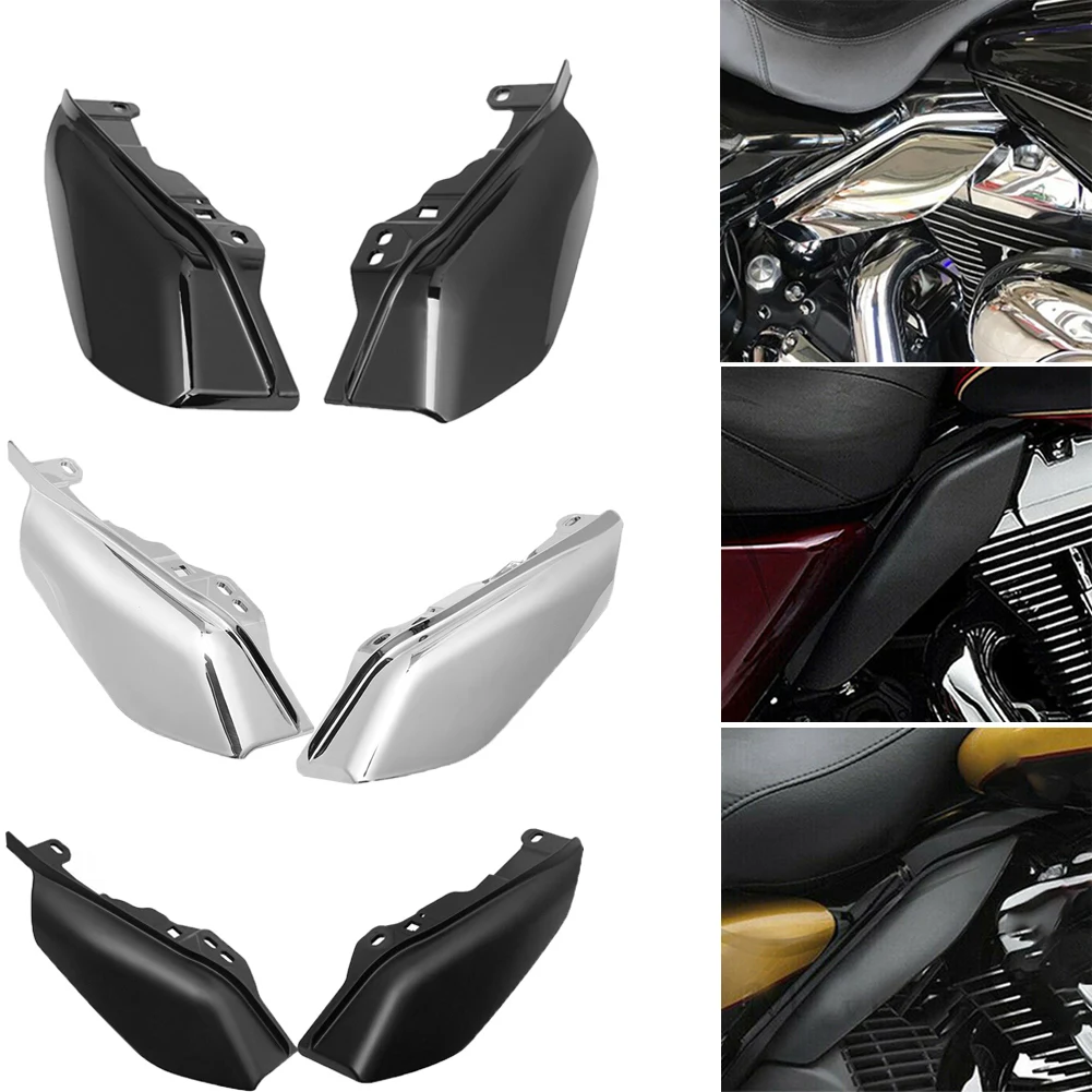 Motorrad Schwarz/Chrom Mid-Frame Air Deflektor Hitzeschild Für Harley CVO Touring Electra Road Street Glide Classic 2017-2021