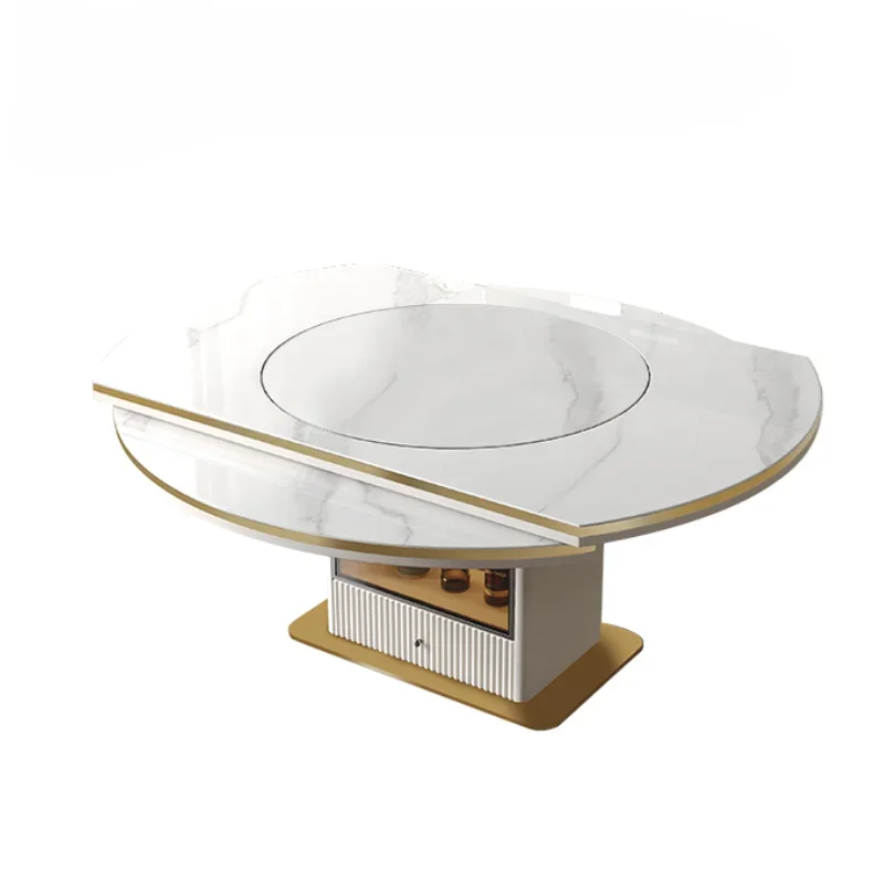 

Скандинавский дизайнерский обеденный стол, кухонный светильник, роскошный выдвижной обеденный стол, круглый складной Muebles De Cocina, мебель для дома