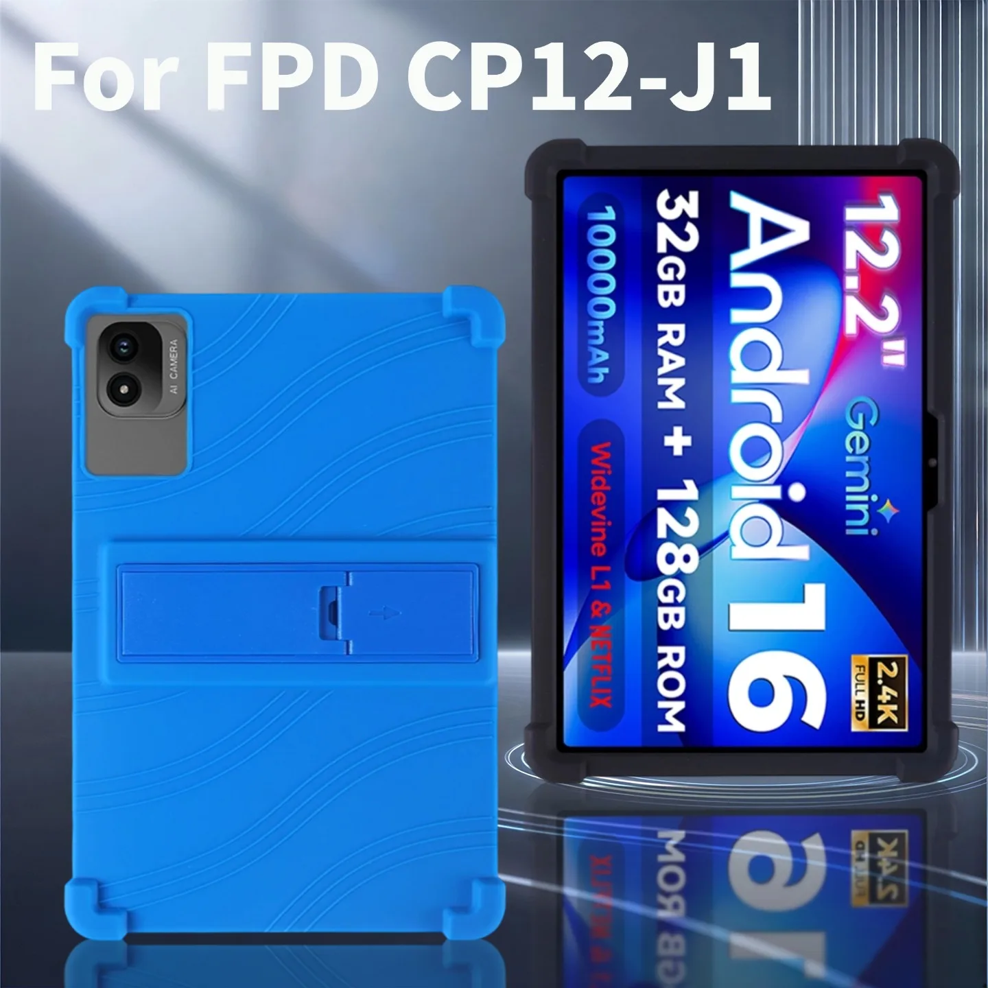 Case for FPD CP12-J1 12.2 Inch Tablet Kids Friendly Soft Silicone Adjustable Stand Cover