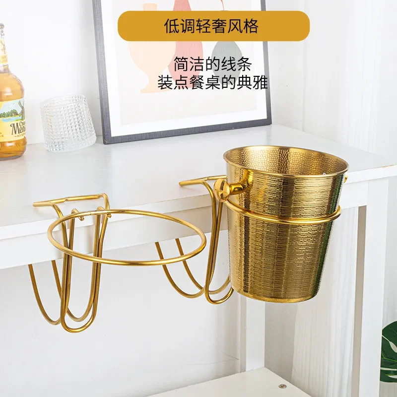 304 Stainless Steel Ice Bucket Stand Desktop Champagne Holder Thermal Insulation Bar Restaurant KTV Beverage Cooler Rack High