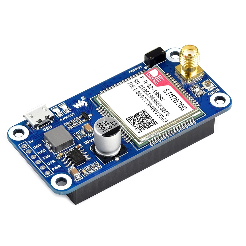 Raspberry Pi 4 SIM7070G NB-IoT / Cat-M / GPRS / GNSS HAT с поддержкой Глобальной группы с позиционированием GNSS для Raspberry Pi 4 Model B