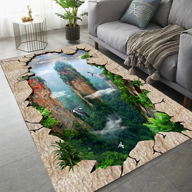 

Washable Bedroom Large Area Carpets For Home Living Room Decoration Bedside Sofa Soft Non-slip Bath Floor Mat Visual Trap Carpet