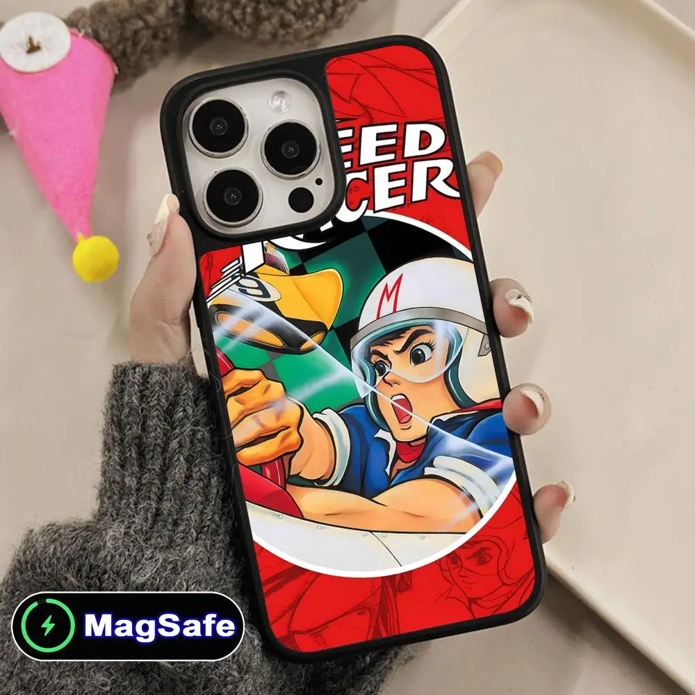 

Чехол для мобильного телефона Speed Racer для iPhone 17, 16, 15, 14, 13, 12, 11 Air Pro Max Plus Magsafe, матовая поверхность, красочный чехол, роскошный