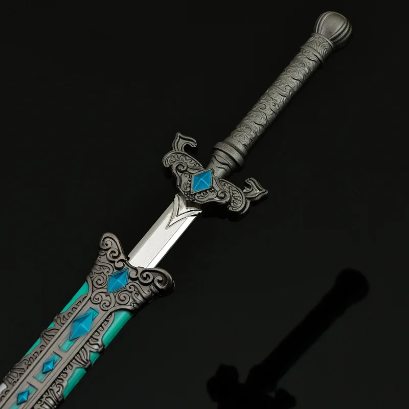 22cm/8.66in Fox Spirit Matchmaker:First Snow Sword  Anime Peripheral Metal Sheathed Craft Toy Sword Desktop Display Gift Boy Toy