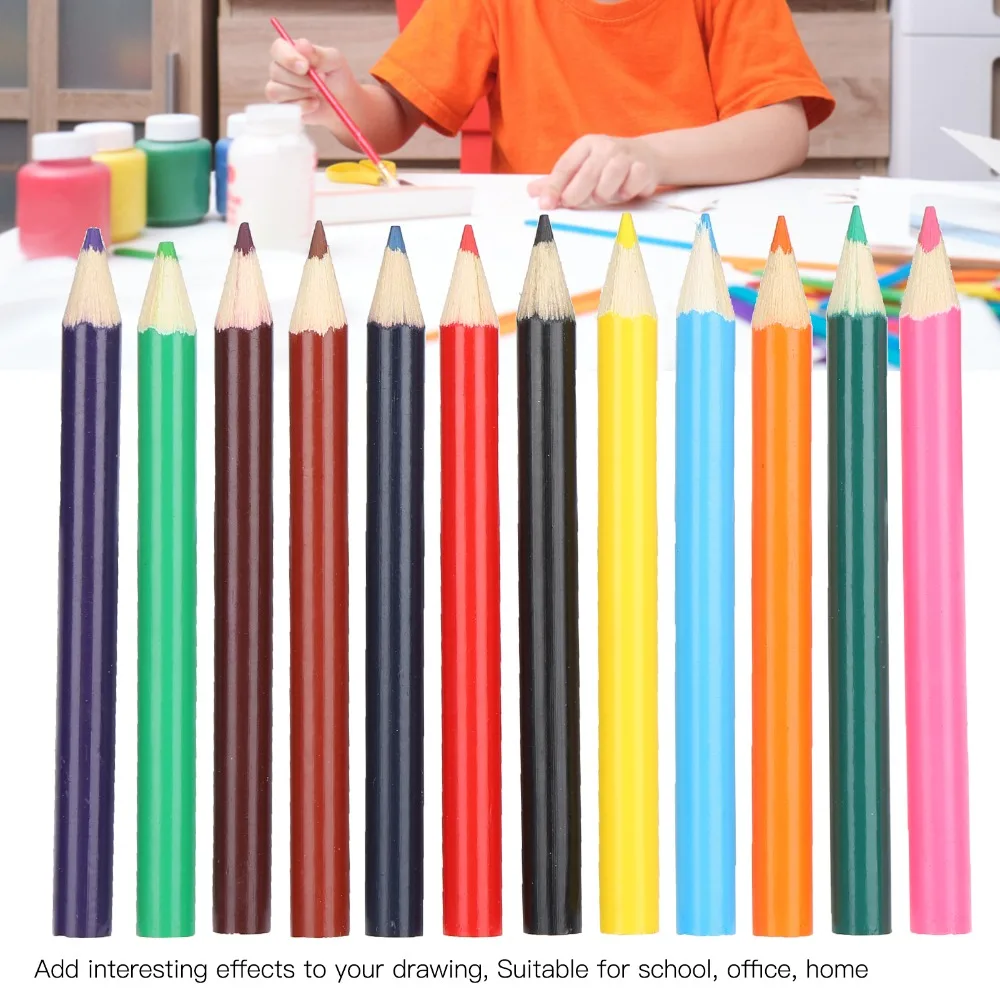Practical Mini Colored Pencils 12 Colors Wood Art Pencils Drawing Pencils Office Casual Doodling