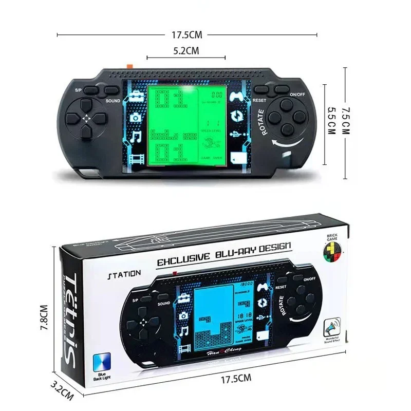 Big Screen Sliding Brick Game Tank Battle Shoot Classic Handheld Block Console Children's Console with Music Children's Game