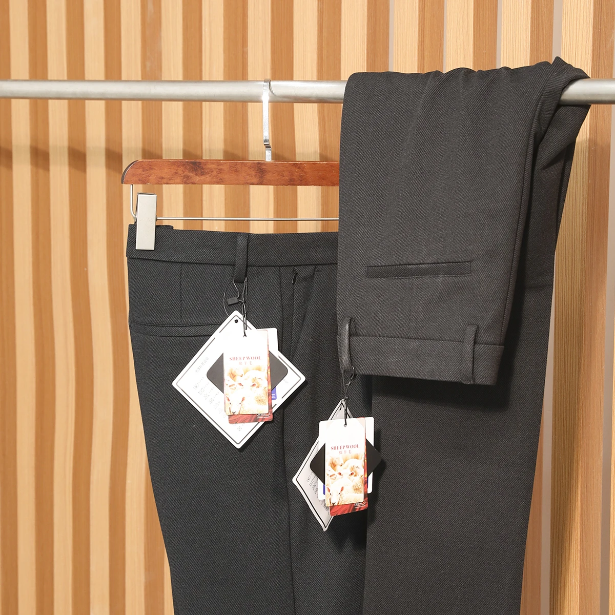 

Теплые шерстяные повседневные брюки для мужчин, прямые, с термоизоляцией, осенне-зимние, новые, комфортные, из полиэфирного волокна, длинные штаны