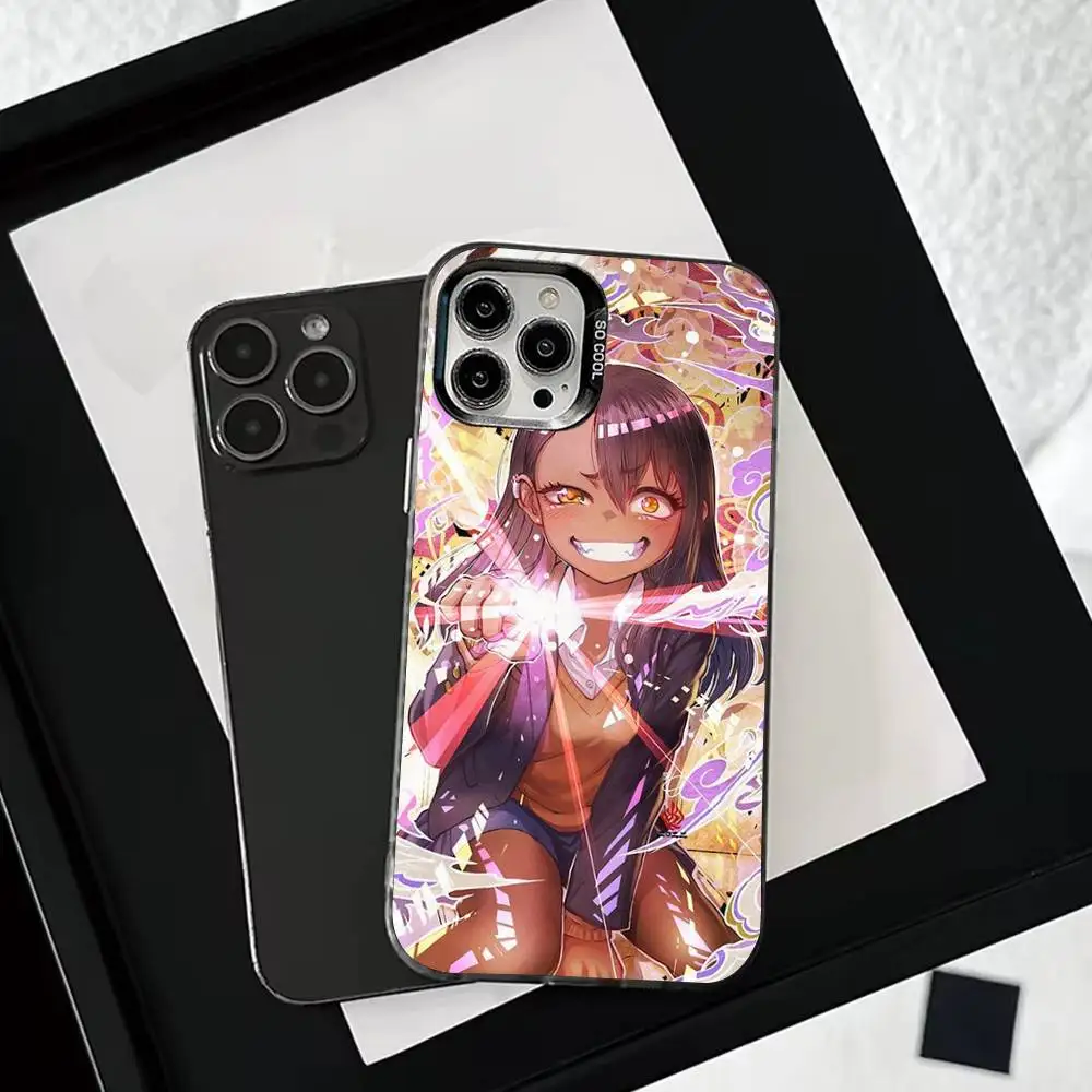 حافظة هاتف C-Cute Nagatoro-o SAN لهاتف iPhone 16,15,14,13,12,11,Mini,Pro,SE,MAX غطاء أبيض غير لامع مقاوم للصدمات