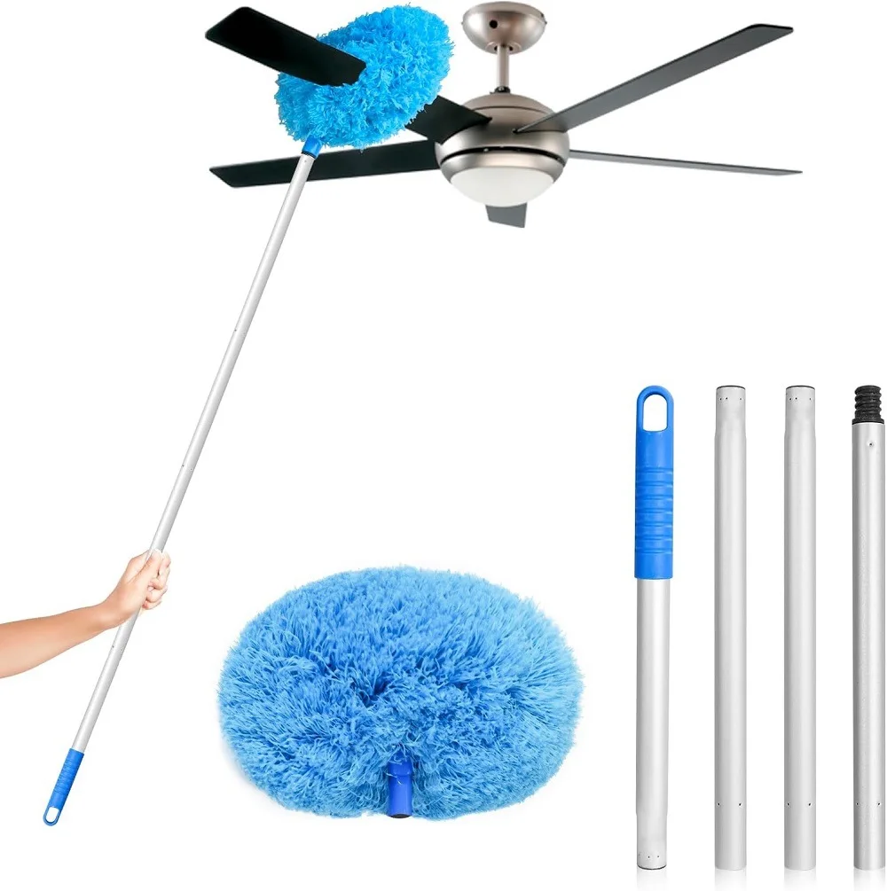 Herramienta de limpieza reutilizable, limpiador efectivo de aspas de ventilador de techo, cepillo para plumero de techo, fácil de usar, limpieza lavable, puerta y ventana de pared