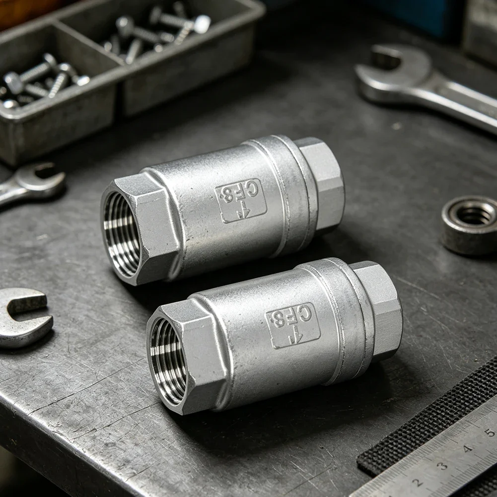 1NPT Stainless Steel One Way Non Return Valve Leak Resistant Easy Installation For Water Gas Oil Plumbing Pipeline Fitting Tools