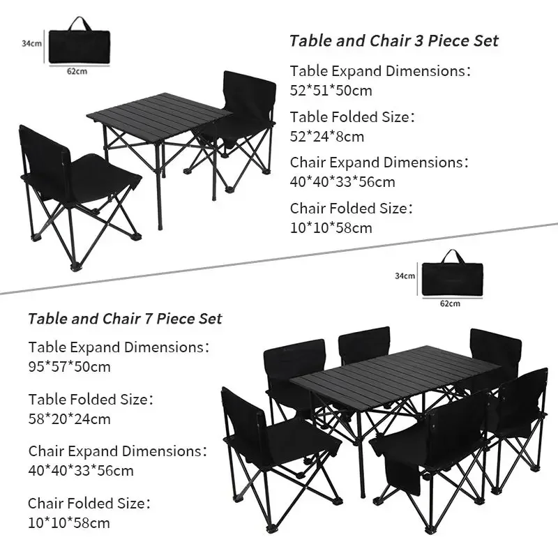 Garden Table Foldable Camping Bbq Picnic Outdoor Folding Table And Chairs Set