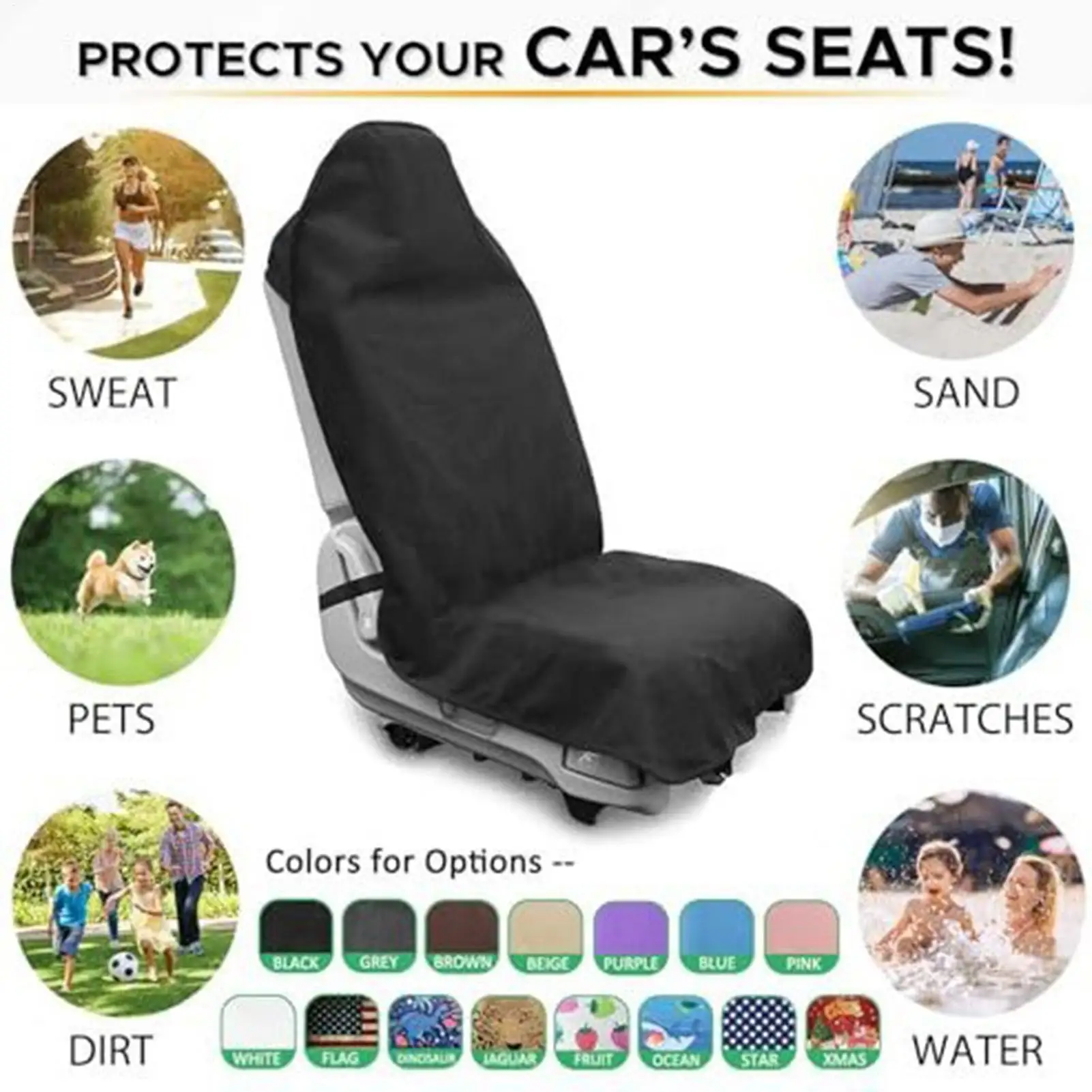 Car Sweat Towel Seat Covers Quick-dry front Seat Cushion Washable Cat Auto Seat Protector for Exercise Workout view 5