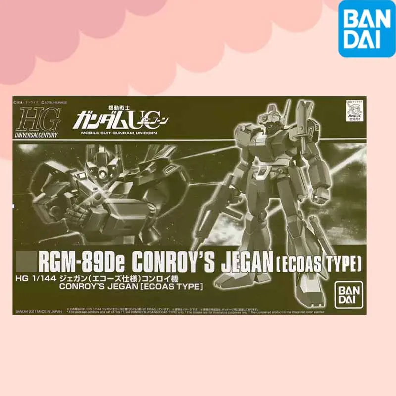 Bandai Officially Licensed GUNDAM HGUC RGM-89De CONROY'S JEGAN nime Action Figure Assembly Model Toys Collectible Model Gifts