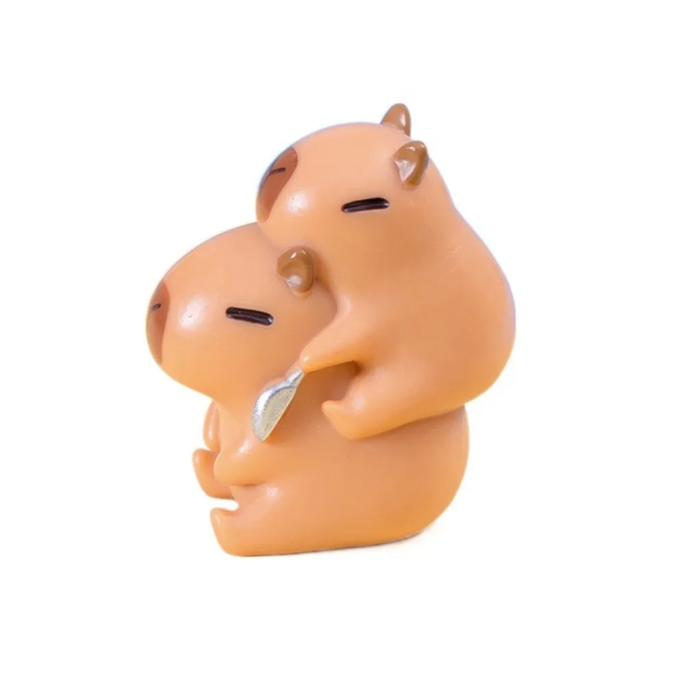 Micro Landscape Mini Capybara Ornament Figure Model Capybara Figure Toys Mini Cute Capybara Resin Ornaments Kid Toys