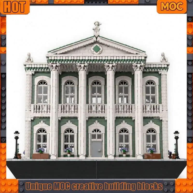 10199PCS Palladian Library Modular Building Blocks Architecture Design Bookcase Staircase Model DIY Creative Assembly Toy Gift