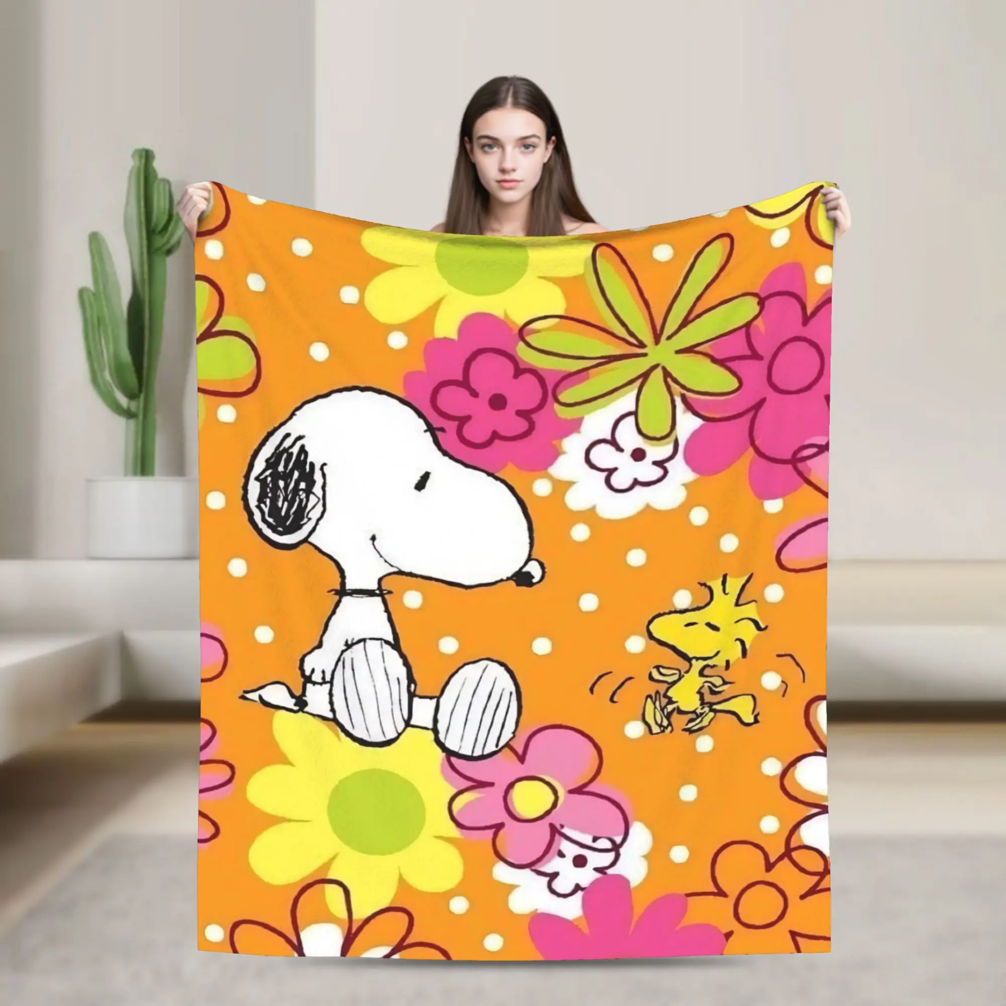 Cartoon Cute S-Snoopys Blankets  Fuzzy Funny Breathable Throw Blankets for Home  Winter