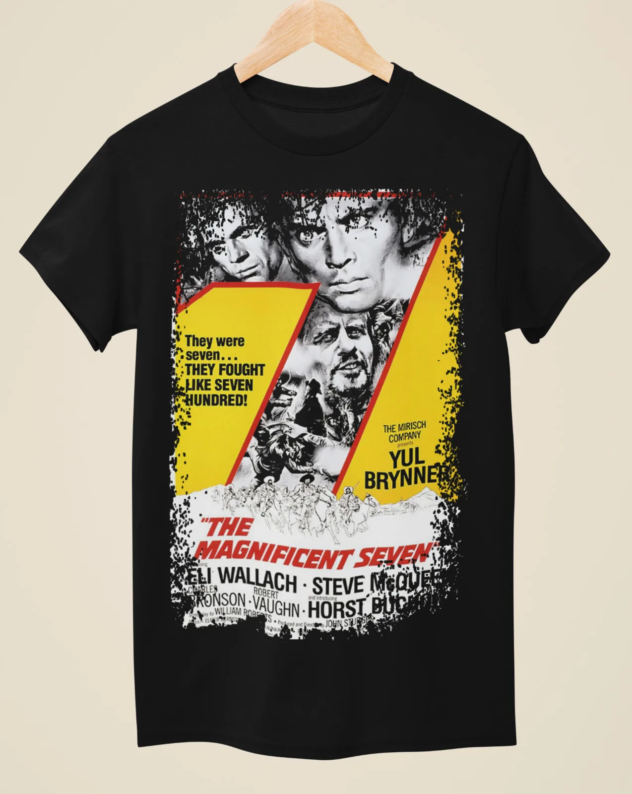 

The Magnificent Seven Western Movie Poster inspired Black T Shirt