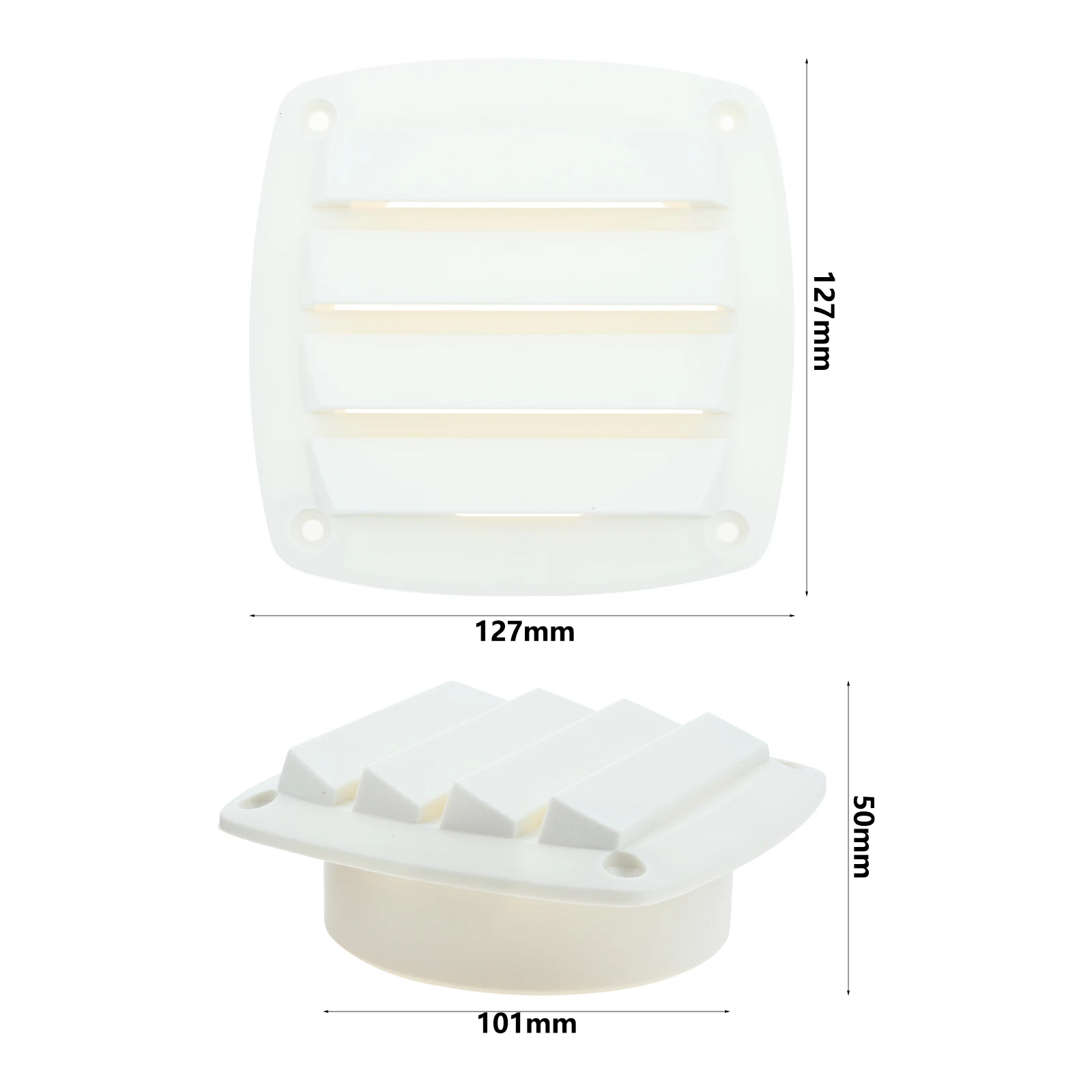 ÉColorado à persiennes de ventilation marine en plastique ABS, noir et blanc, quincaillerie d'aération hydrair, bateau et yacht, 101mm, 4 po, 1PC