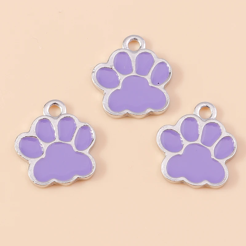 20 Stück Cartoon-Tier-Hunde-Anhänger, Emaille-Pfotenabdruck-Charms für Schmuckherstellung, Ohrringe, Halsketten, Armbänder, DIY-Geschenke – Detail 6