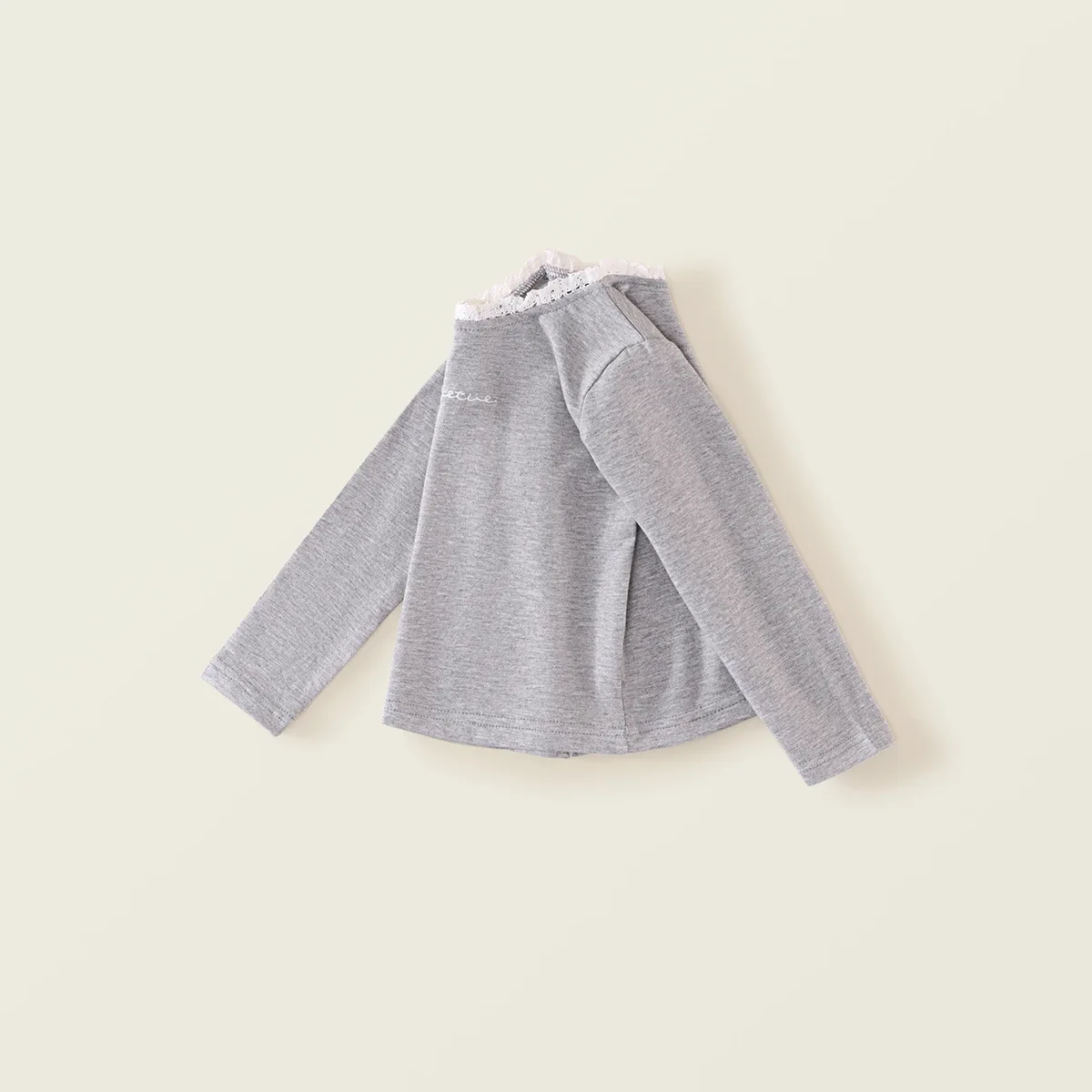 Girls'  Lace Border Collar Base Shirt 2025 Spring New Japanese and Korean Long Sleeved Solid Color Top for Baby Girls T-shirt