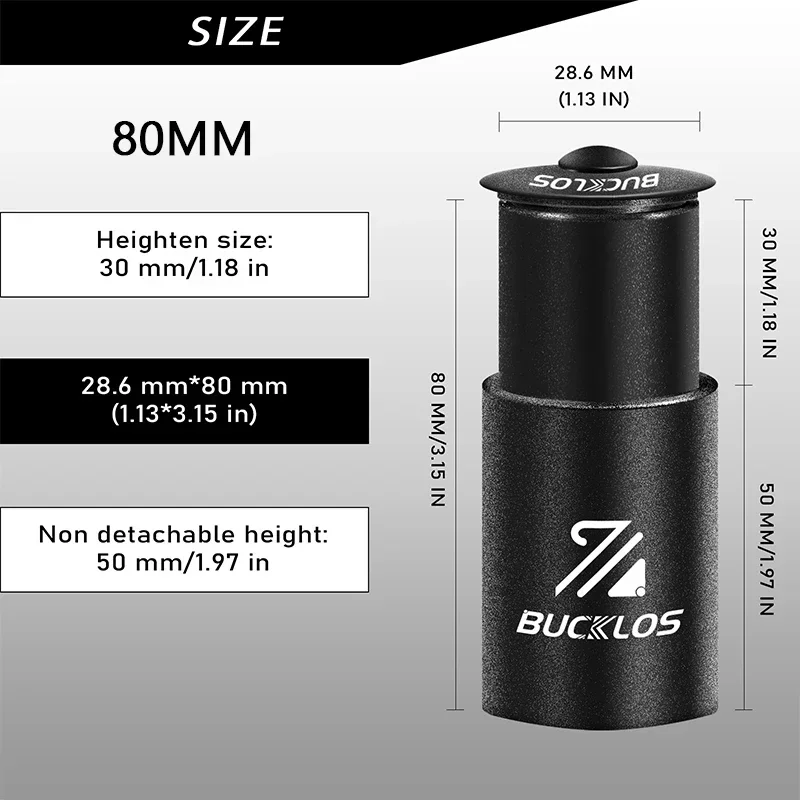 BUCKLOS Fahrrad Vorbau Höhe Extender 100/120/135/180/210 MM Aluminium Legierung Lenker Rise Up Adapter 28,6mm Zyklus Zubehör