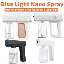 NEW Upgrade Barber Nano Blue Light Sprayer Wireless USB Electric Sanitizer Steam Spray Disinfection Gun Household Atomizer Tools