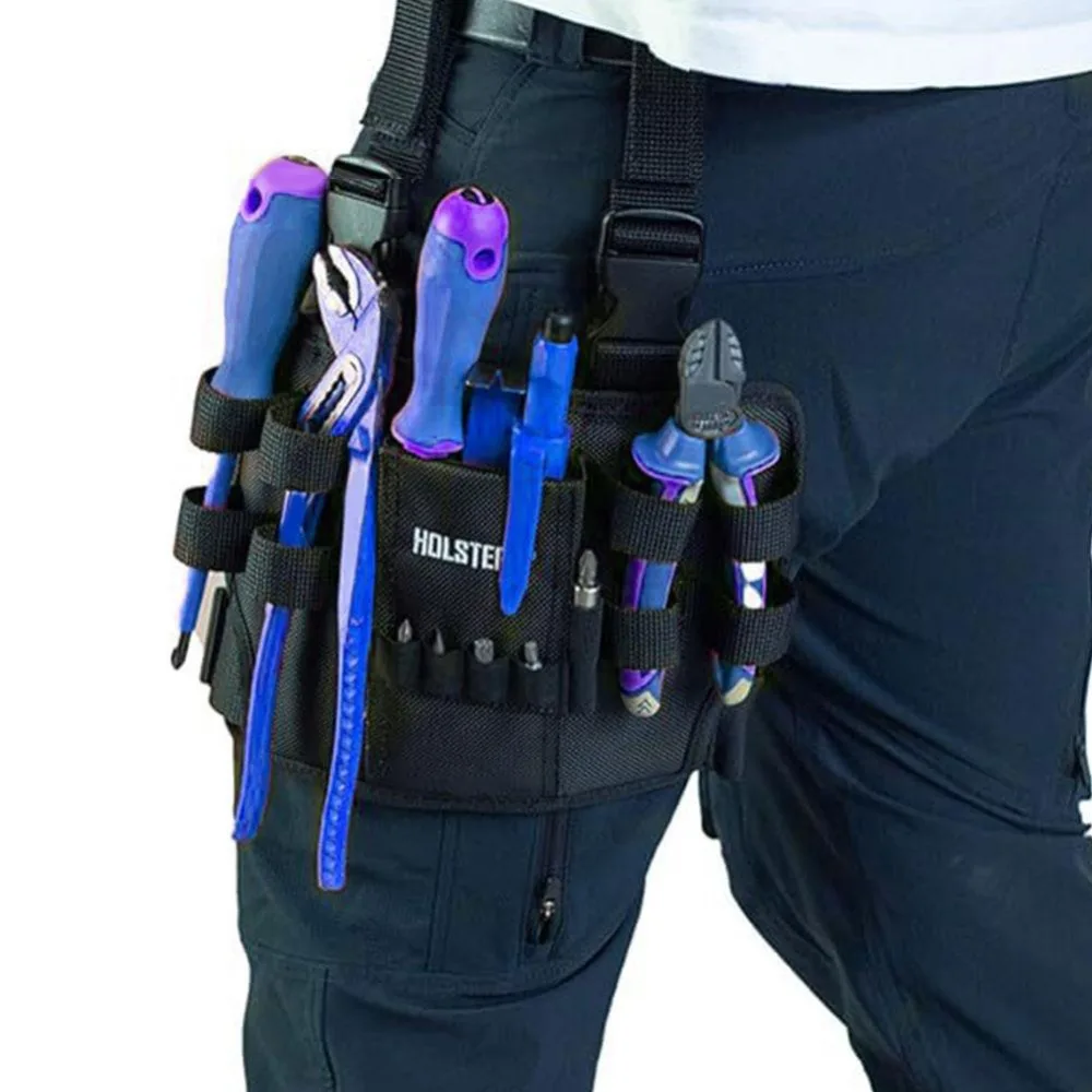 Multifunctional Portable Tool Bag Multiple Pockets Large Capacity Tool Belt Bag Oxford Fabric Waterproof Tool Storage Waist Bag