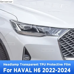 For HAVAL H6 2022-2024 Car Exterior Headlight Anti-scratch Front Lamp Transparent TPU Protective Film Accessories Sticker